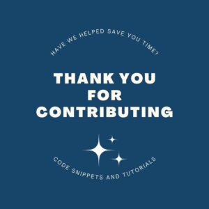 Thank you for contributing